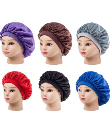 OUNONA Wide Band Satin Sleep Hat for Women - Long Hair Care Coconut Oil Treated - Blue - Buy Online on GoSupps.com