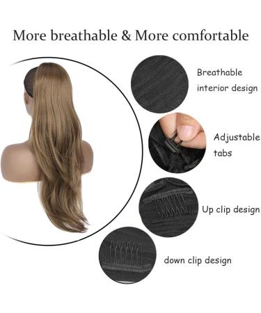 PORSMEER 26 Natural Curly Drawstring Ponytail Extension | Brown Synthetic Hairpiece for Women - Daily Use/Party - Brown-8/26 - Buy Online on GoSupps.com