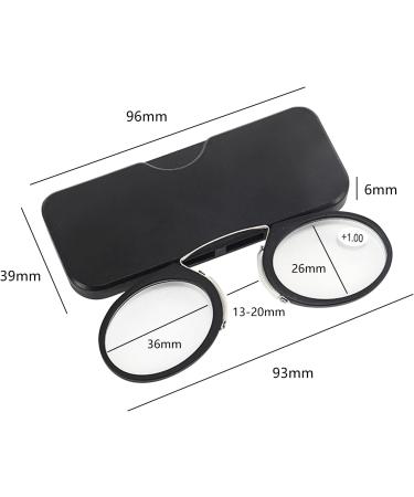 GERUI 2.0 Diopters Reading Glasses for Men & Women - Rimless Monocle with Mini Nose Clip - Stylish Black Reading Aid - Buy Online on GoSupps.com