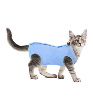 Molain Cat Professional recovery suit for abdominal wounds or skin diseases after operations e collar alternative for cats anti -lick pajama suit (blue size s) - Buy Online on GoSupps.com