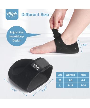 Hilph Heel Pads Protector for Plantar Fasciitis & Heel Pain Relief - Gel Cushions for Men & Women - Large Black Heel Support for Achilles Tendonitis & Cracked Heels - Buy Online on GoSupps.com