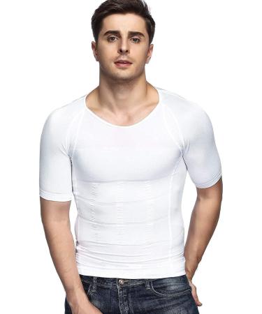 Odoland Men's Slimming Shirt 3-Pack - Thermal Compression Base Layer for Slim Muscle - White/Grey/Black, Large - Buy Online on GoSupps.com