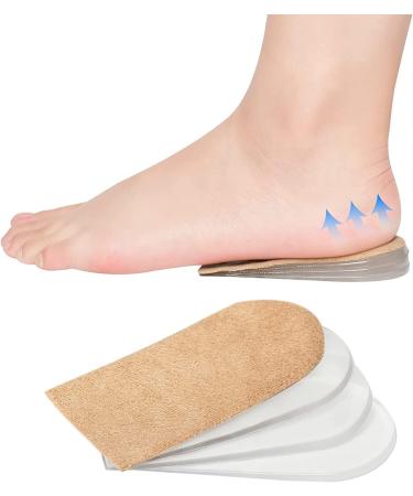 Pnrskter 4 layer of shoe inserts increase adjustable heel wedge heights of heights for leg length discrepancy Achilles tendon inflammation heel spur heel pain brown 1 pair