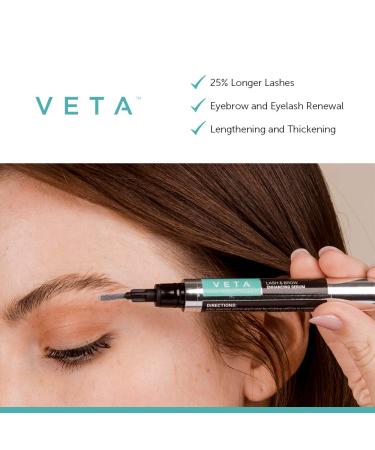 Lash and Eyebrow Serum. Powerful Eyelash Growth Water-Based Serum Formula for 25% Longer Lashes with Soy Protein Repair Vitamin C Complex and Collagen Boost. Results in 4 Weeks - 1 fl oz - Veta - Buy Online on GoSupps.com