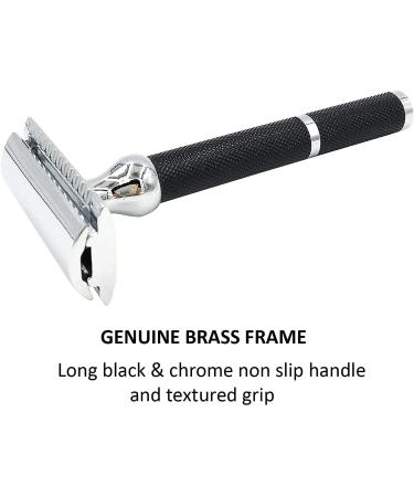 Parker 71R Razor Plane - Medium-Heavy Long Handle Double-Edged with 5 Platinum Stainless Steel Blades | Black Galvanized Brass Handle | International Shipping Available - Buy Online on GoSupps.com