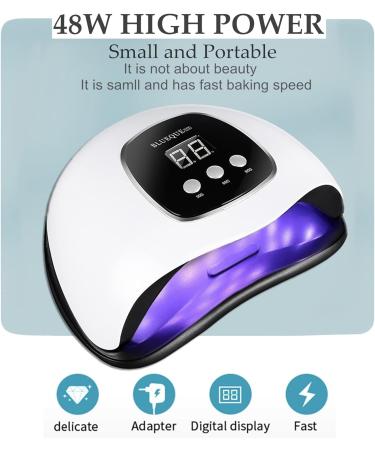 UV LED Nail Lamps for Gel Nail Polish 48W Fast Nail Dryer with Automatic Sensor 3 Timers Auto Sensor LED Digital Display USB Plug UV LED Nail Lamp for Fingernail and Toenail - Buy Online on GoSupps.com