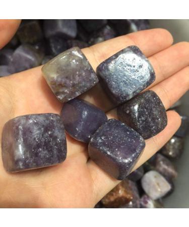 Natural Crystal Rough 6pcs Natural Lepidolite Stone Cubic Crystal Tumbled Stones Cube Collectible Minerals Specimen for Home Decor - Buy Online on GoSupps.com