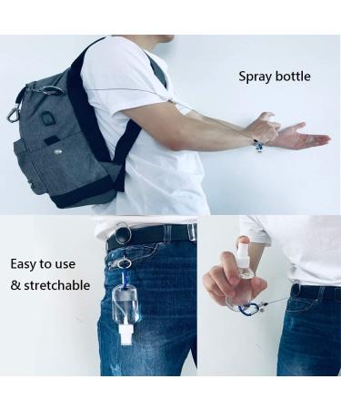 1.7oz Travel Bottle Keychain - Portable Fine Mist Spray Bottles with Stretchable Lanyard - Reusable Empty Squeezable Containers for Shampoo & Liquids - Buy Online on GoSupps.com