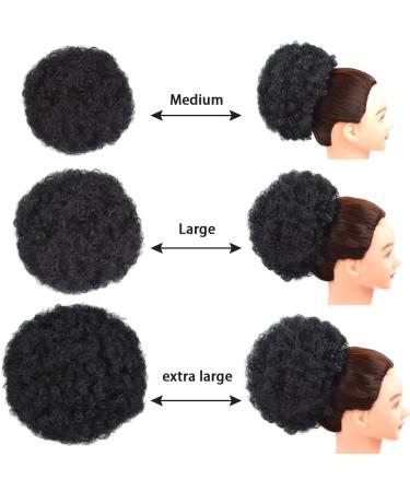 Medium 1B# Afro Puff Drawstring Ponytail Extension - Short Synthetic Kinky Curly Hairpiece for Natural Hair - Buy Online on GoSupps.com