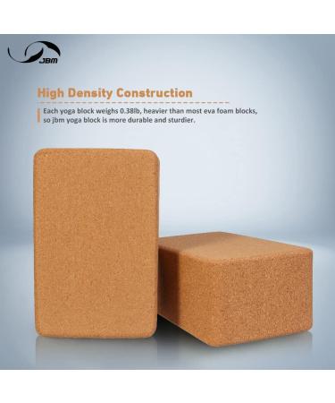 JBM Yoga Blocks 2 Pack - Cork & EVA Foam Set with Strap | Yoga Bricks for Stretching - Buy Online on GoSupps.com