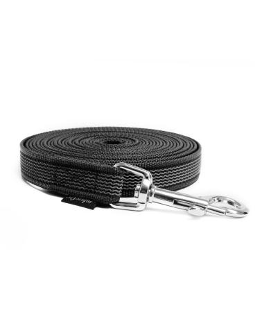 Mystique Rubberized towline 20mm with hand loop standard carabiner black 15m 15m black