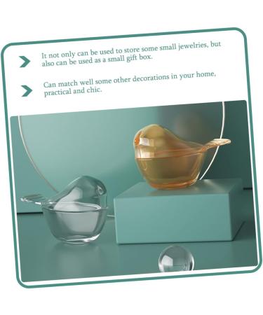 HOMSFOU 4 Pcs Bird Jewelry Box Handmade Blown Glass Figurine Crystal Bird Figurine Glass Clear Ornaments Jewelry Case Bracelet Miniature Holder Desktop Storage Jar Animal Travel The Bird - Buy Online on GoSupps.com