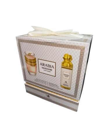 Arabian Madame Gift Set 2 in 1-Eau De Parfum & Body Mist - Original Fragrances From Dubai- Parfum With Notes of Lemon Orange and Vanilla - Buy Online on GoSupps.com