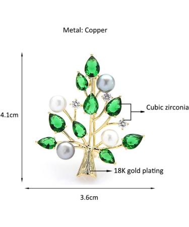 Pin Jewelry Gifts for Women Ladies Elegant Natural Tree Brooch Tree Shaped Brooch Party Banquet Brooch Ladies Fashion Accessories Brooches & Pins - Buy Online on GoSupps.com