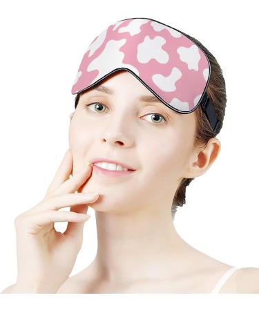 Buy Pink Cow Print Sleep Mask for Women | Adjustable Eye Shades with Elastic Strap - Perfect for Travel & Relaxation - Buy Online on GoSupps.com