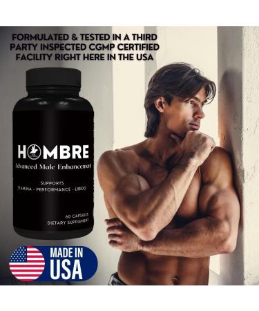 Hombre Male Enhancing Supplement - Increase Size & Strength | 2" Growth in 60 Days | 60 Capsules for Stamina Endurance Energy Boost - Buy Online on GoSupps.com