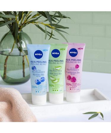 Nivea Rice Peeling Bio Aloe Vera 75ml - Natural Facial Cleanser High Intensity Exfoliation No Microplastics - Buy Online on GoSupps.com