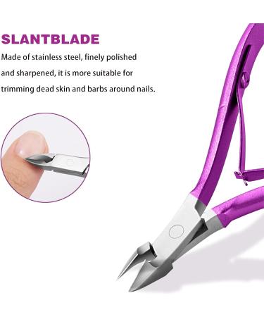 Buy Professional Stainless Steel Nail Skin Pliers & Cuticle Scissors - Purple Manicure & Pedicure Set for Ingrown Toenails - Buy Online on GoSupps.com