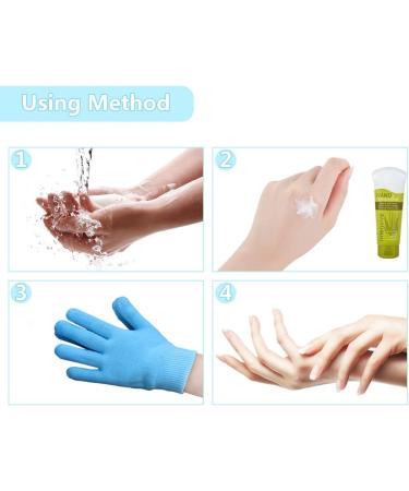 Pinkiou Moisturising Gel Socks & Gloves Set - Hydrating Treatment for Cracked Hands and Feet (Blue) - Buy Online on GoSupps.com