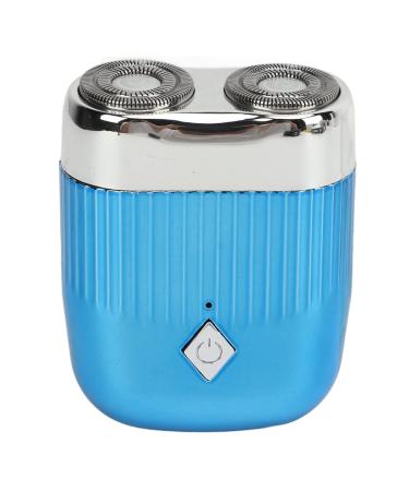 Electric Hair Trimmer Smoothing Cutting Long Endurance Double Cutter Heads Hair Grooming Clipper 300mAh Battery for Travel Use (Blue)