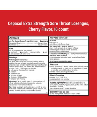 Cepacol Maximum Strength Throat Drop Lozenges Cherry 16 Count (Pack of 7) - Buy Online on GoSupps.com