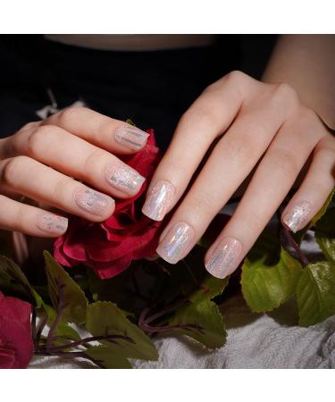 Danni & Toni Half Hardened Gel Nail Foils - Picturesque Rosa Cat Eye Technicolor-Sequin Glossy UV Nail Design - Self-Adhesive Wraps - Buy Online on GoSupps.com