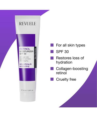 REVUELE Retinol Moisturizer SPF 30 Cr me hydratante anti- ge avec r tinol et vitamine C contre les rides la peau terne et les ridules raffermissant et protecteur 40 ml - Buy Online on GoSupps.com