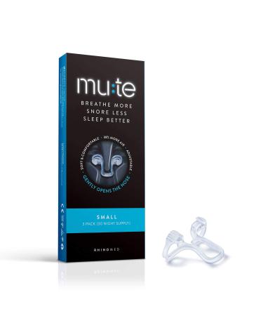 Rhinomed Mute Nasal Dilator for Snore Reduction - Anti-Snoring Aid Solution - Improve Airflow - Comfortable Nose Vents, Breathing Aids for Better Sleep - (Size Small, 3-Pk)