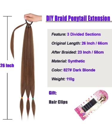 Leeven 26 Inch Synthetic Ponytail Wrap Around Hair Extensions - Natural Dark Blonde - Pack of 1 - Buy Online on GoSupps.com