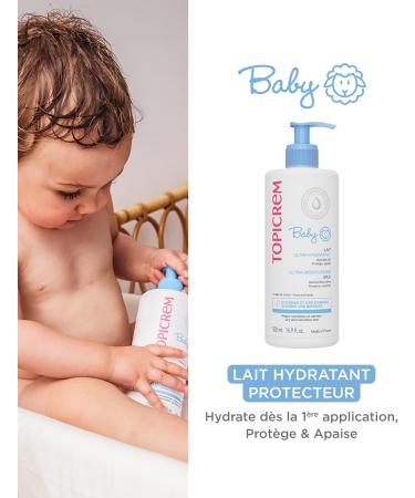 Topicrem - Baby Lait Hydratant Protecteur pour B b Visage & Corps - Hydrate 48h Nourrit Prot ge la Peau - Texture Onctueuse Parfum D licat Peaux Sensibles - Fabrication Fran aise - 500 ml 500 ml (Lot de 1) - Buy Online on GoSupps.com