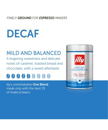 illy Coffee Decaffeinated Ground Coffee Medium Roast 100% Arabica Coffee 250g (Pack of 2) - Buy Online on GoSupps.com