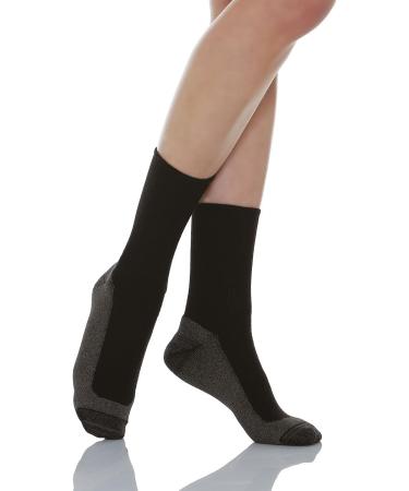 RELAXSAN 550P X-Static Silver Fiber Diabetic Socks - Soft Massaging Terry Sole - 100% Made in Italy (6 Pack, Black) - Buy Online on GoSupps.com