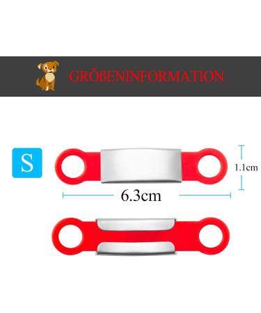Personalized Silicone Dog ID Tags - 2 Pack Engraved Pet Tags for Dogs & Cats - Custom Red S - Buy Online on GoSupps.com