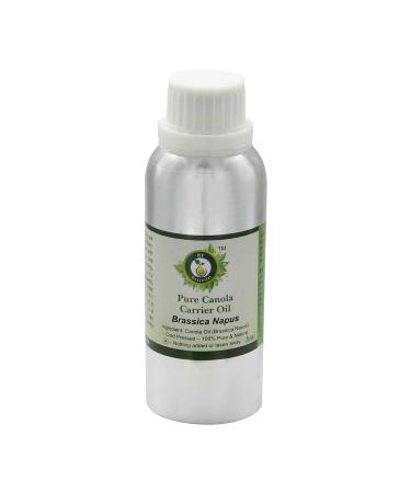 Huile canola | Brassica Napus | 100% pur | Pour cheveux | Non raffin | Pour cuisine | Pour cils | Huile canola pure | Huile canola press e froid | Canola Oil | 630ml | 21oz By R V Essential 630ml (21oz)