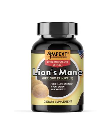 AMPEXT Lion s Mane Mushroom Extract - Premium Quality, Only Fruiting Bodies, Cognitive Functions, Memory & Focus, Immunity Booster, 90 Veg Caps.