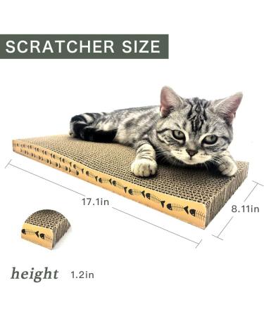 MECOOL Cat Scratcher Cardboard Pads - 3PCS Reversible Corrugated Lounge Bed with Catnip for Scratching & Play - Buy Online on GoSupps.com