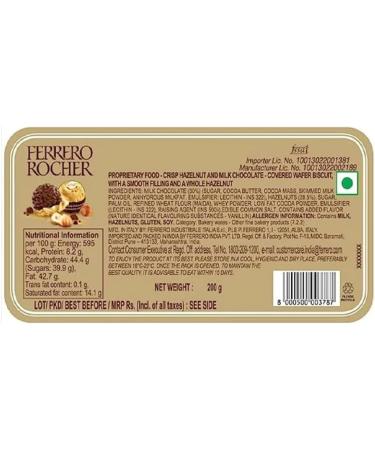 Ferrero Rocher - paquet de 16 pi ces croquantes au chocolat au lait avec noisettes et fourrage cr meux - Buy Online on GoSupps.com