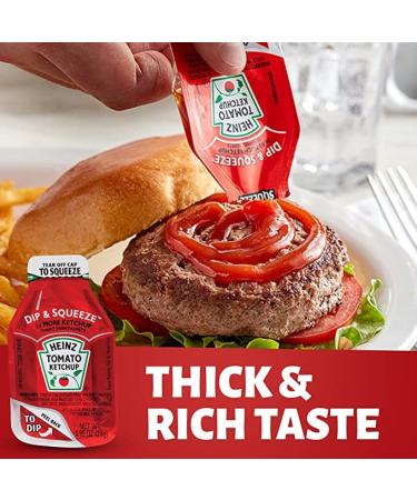 Heinz Tomato Ketchup Dip And Squeeze - Pack of 50 (0.95 oz) Single Serve Ketchup Pockets for On-The-Go Meals - Buy Online on GoSupps.com