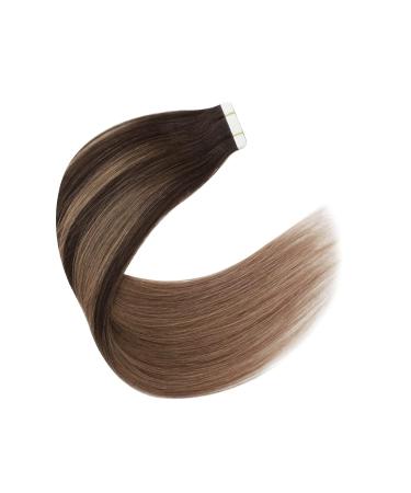 Buy Sixstarhair Invisible Tape In Extensions - 20pcs 50g 45cm Real Hair Dark Brown to Chestnut Ombre #2/6 | International Shipping Available - Buy Online on GoSupps.com