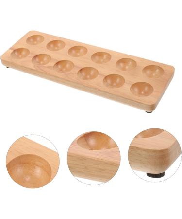 Gadpiparty Egg Tray Fridge Food Tray Eggs Refrigerator Wooden Tray Wood Egg Holder Egg Stand Acacia Double Row - Buy Online on GoSupps.com