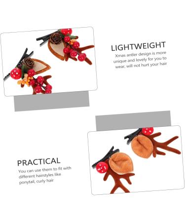 Beavorty 2 Pairs Hairpin Xmas Party Hair Clips Antlers Hair Clip Christmas Hair Clip Tiara Antler Decor Bill Hair Clips for Women Antler Hairpins Christmas Hair Barrettes Miss Elk - Buy Online on GoSupps.com