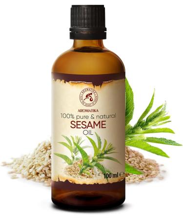 Pure Sesame Oil 100ml - Cold-Pressed & Refined - Natural Beauty & Massage Oil - Organic Sesameum Indicum from Mexico - Buy Online on GoSupps.com