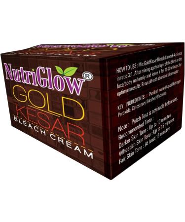 Nutriglow Gold Kesar Bleach Cream & Wine Bleach Cream for Skin Cell Repair Natural Glow Hydration Cover Up Unwanted Hair 43G Each Pack of 2 - Buy Online on GoSupps.com