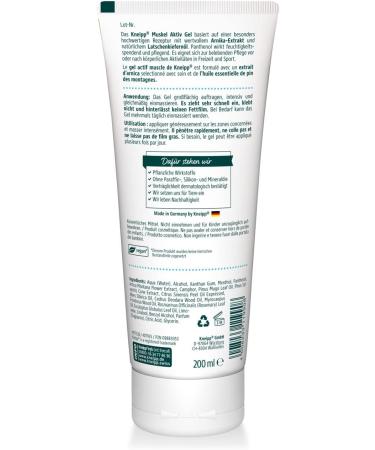 Kneipp Muscle Active Gel with Arnica & Mountain Pine - 200ml for Pain Relief & Recovery | International Shipping Available - Buy Online on GoSupps.com