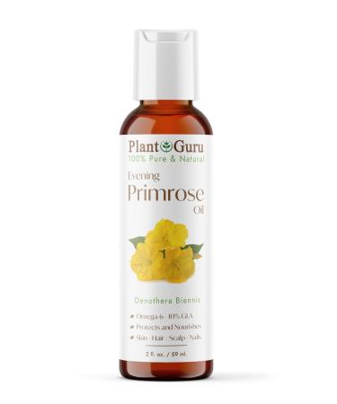 Evening Primrose Oil 2 fl. oz. Cold Pressed 100% Pure Natural Carrier - Skin Face Body and Hair Growth Moisturizer. Great For DYI Soap Making Creams and Lip balms.
