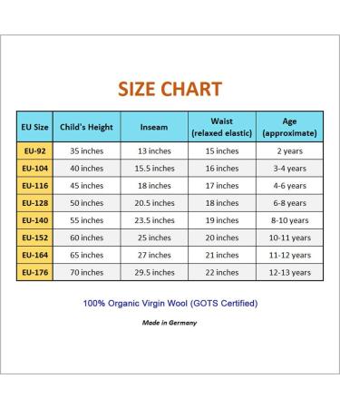 Kids Organic Virgin Wool Thermal Leggings - Blue Melange, 11-12 Years - Buy Online on GoSupps.com