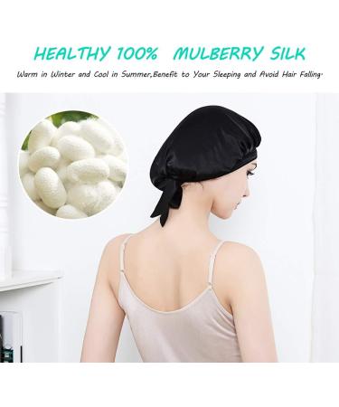 Hinataa 100% Mulberry Silk Sleeping Cap for Women - Hair Protection & Beauty Headgear - Comfortable Elastic Band - Brown & Black - One Size - Buy Online on GoSupps.com