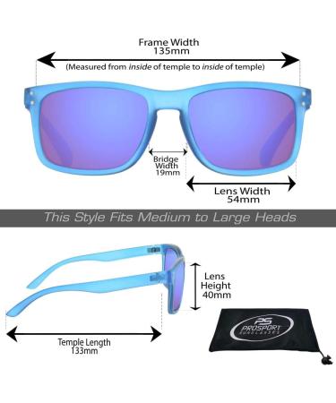 proSPORT Caribbean Blue Reading Sunglasses - Horn Rim Frame Blue Mirrored Lenses for Men & Women Non-Bifocal 2.0x Magnification | International Shipping Available - Buy Online on GoSupps.com