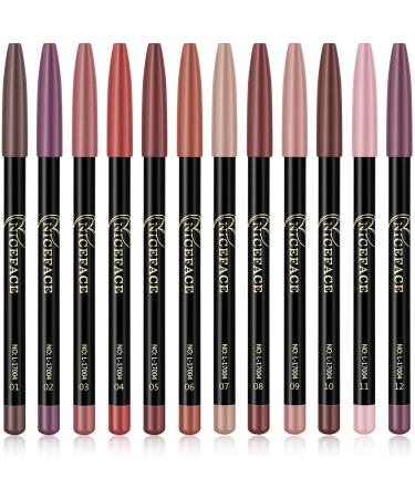 12 Color Matte Lip Liner Set - Waterproof Smooth & Durable Professional Makeup for Women - Buy Online on GoSupps.com