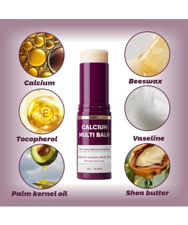 NHPY 2Pcs Calcium Multi BalmCalcium Volume Multi BalmAntiAging & Firming Korean Skin Care StickVolume Wrinkle Core PenKorean AntiAging Collagen Moisturizing Stick - Buy Online on GoSupps.com